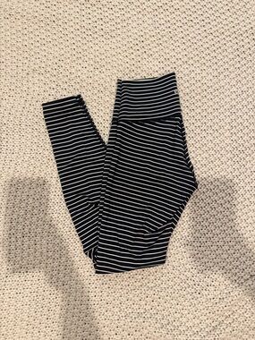 lululemon athletica Black and White Striped High-Rise Leggings